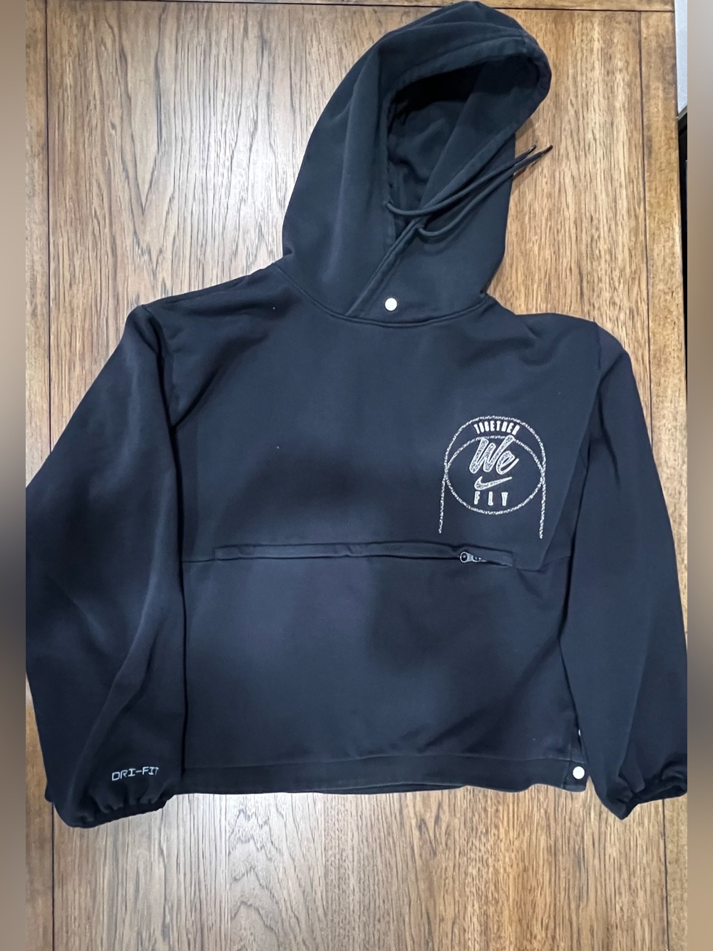 Nike Black Dri-FIT Hooded Pullover with White Tag Logo
